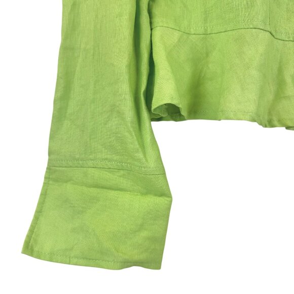 Vintage | Joseph Ribkoff | 6 | Ruffled Collar Blazer | Green | Y2K | Feminine - Picture 3 of 16